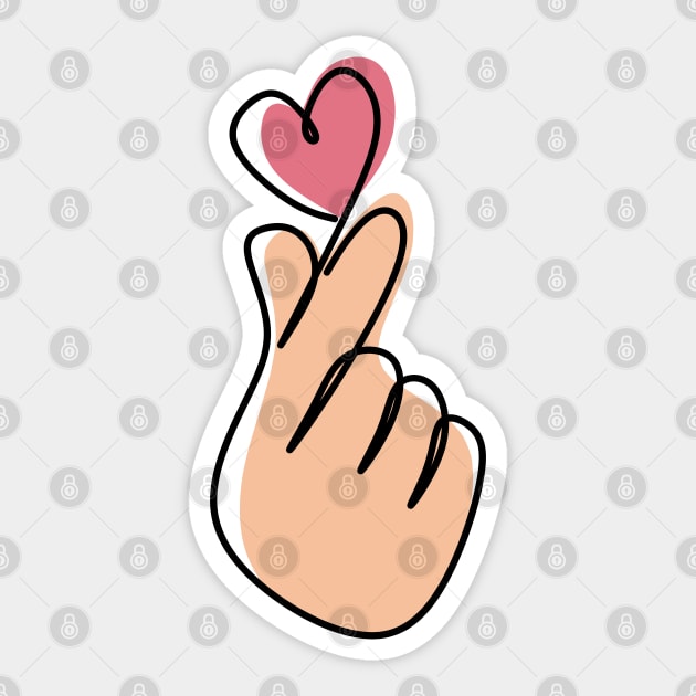 Kpop Finger Heart Sticker by mirailecs